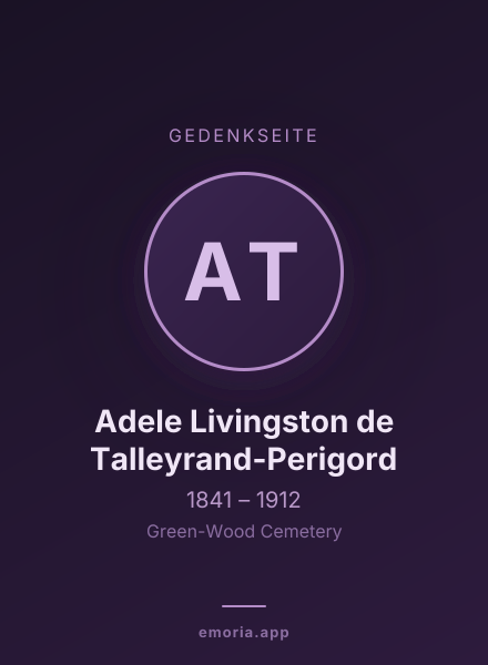 Gedenkportrait von Adele Livingston de Talleyrand-Perigord
