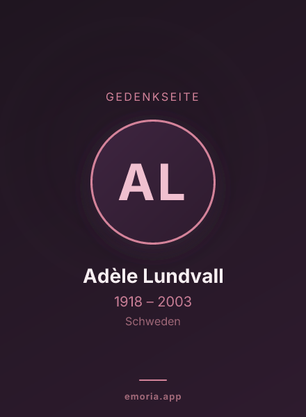 Gedenkportrait von Adèle Lundvall
