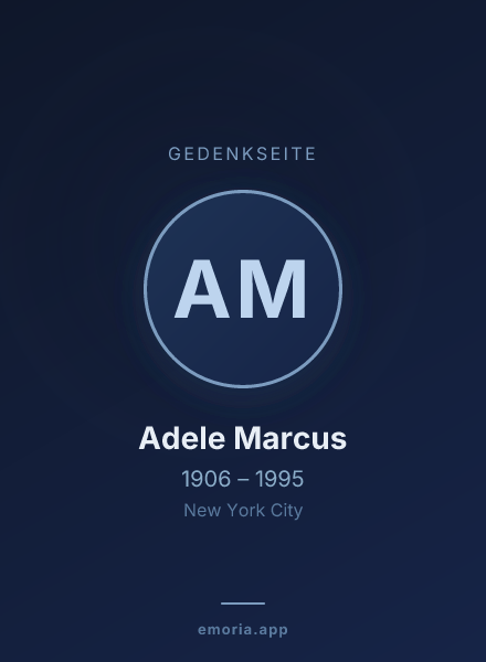 Gedenkportrait von Adele Marcus