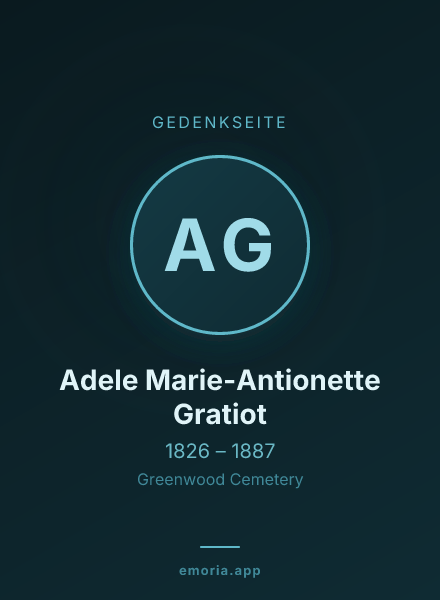 Gedenkportrait von Adele Marie-Antionette Gratiot