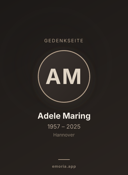 Gedenkportrait von Adele Maring