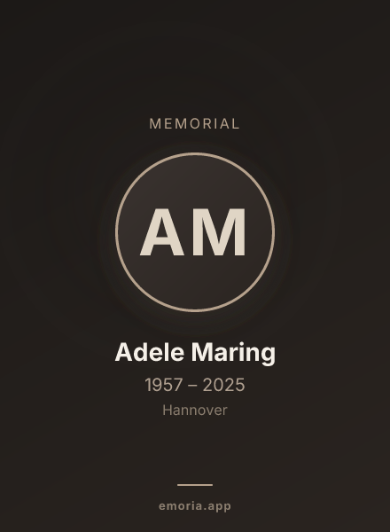 Memorial portrait of Adele Maring