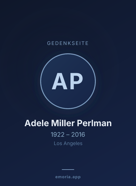 Gedenkportrait von Adele Miller Perlman