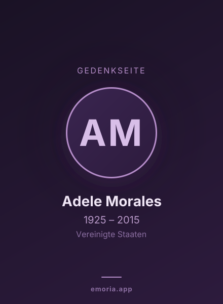 Gedenkportrait von Adele Morales