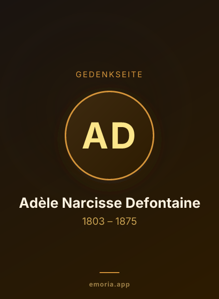 Gedenkportrait von Adèle Narcisse Defontaine