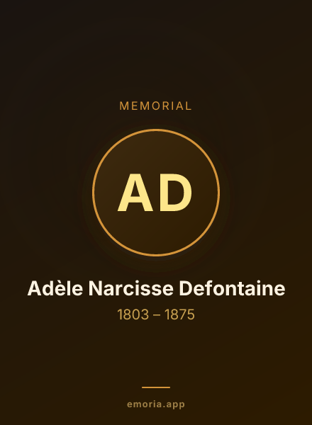 Memorial portrait of Adèle Narcisse Defontaine