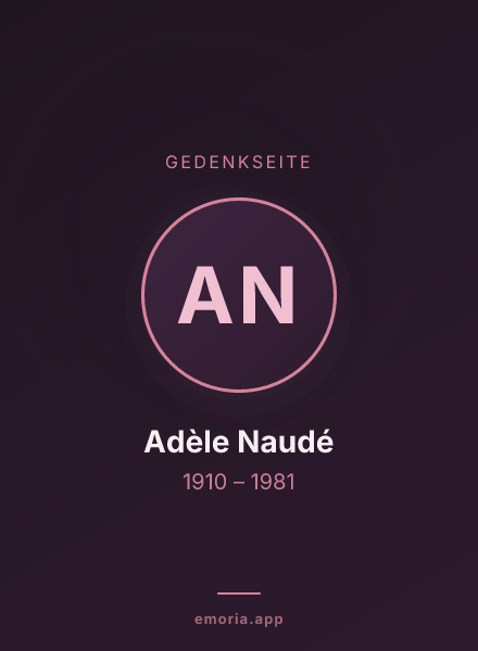 Gedenkportrait von Adèle Naudé