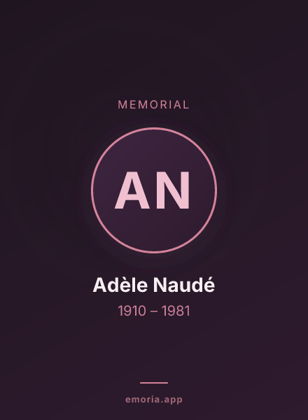 Memorial portrait of Adèle Naudé