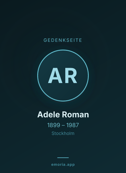 Gedenkportrait von Adele Roman