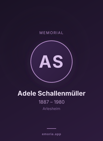 Memorial portrait of Adele Schallenmüller
