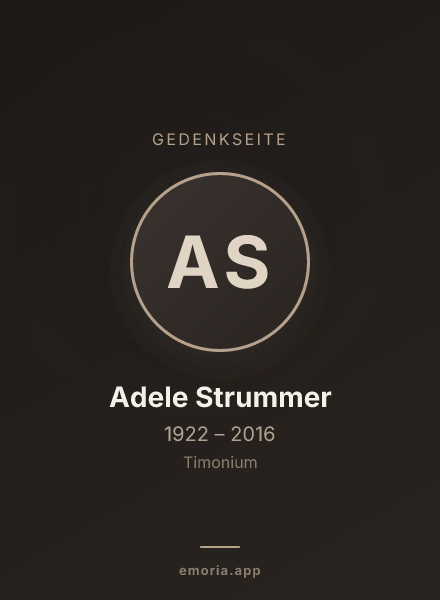 Gedenkportrait von Adele Strummer