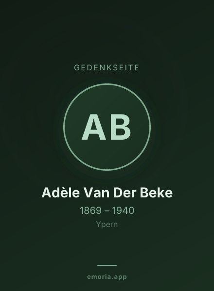 Gedenkportrait von Adèle Van Der Beke