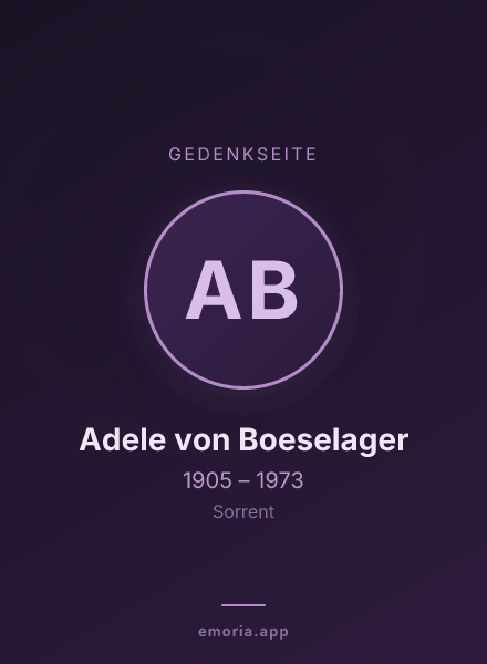 Gedenkportrait von Adele von Boeselager