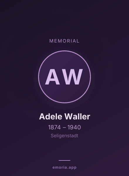 Memorial portrait of Adele Waller