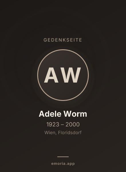 Gedenkportrait von Adele Worm