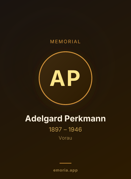 Memorial portrait of Adelgard Perkmann