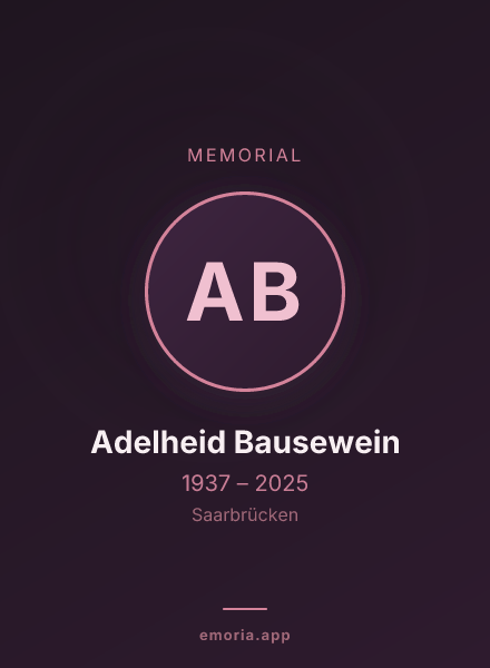 Memorial portrait of Adelheid Bausewein