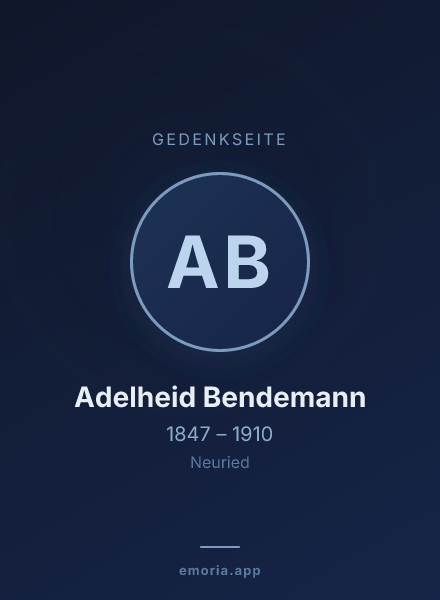 Gedenkportrait von Adelheid Bendemann