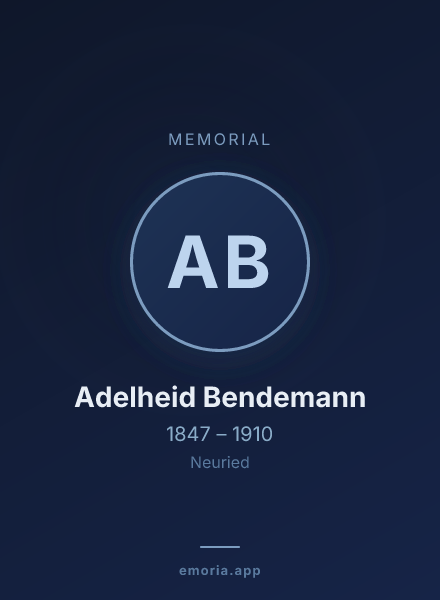 Memorial portrait of Adelheid Bendemann