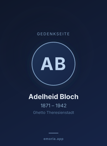 Gedenkportrait von Adelheid Bloch