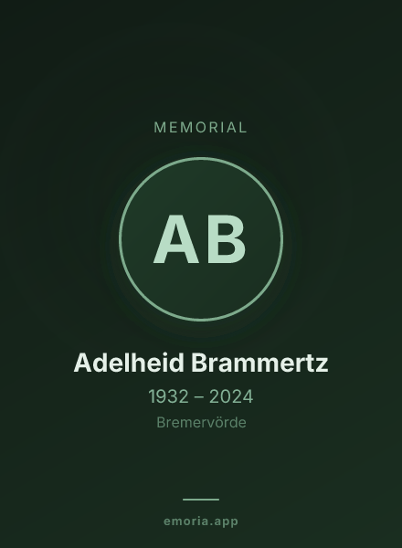 Memorial portrait of Adelheid Brammertz