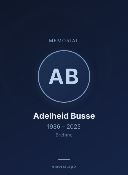 Memorial portrait of Adelheid Busse