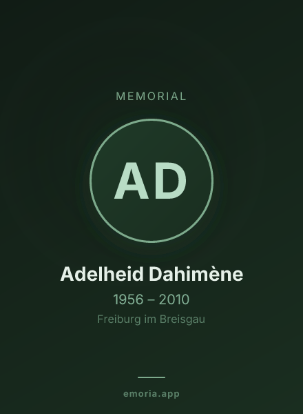 Memorial portrait of Adelheid Dahimène