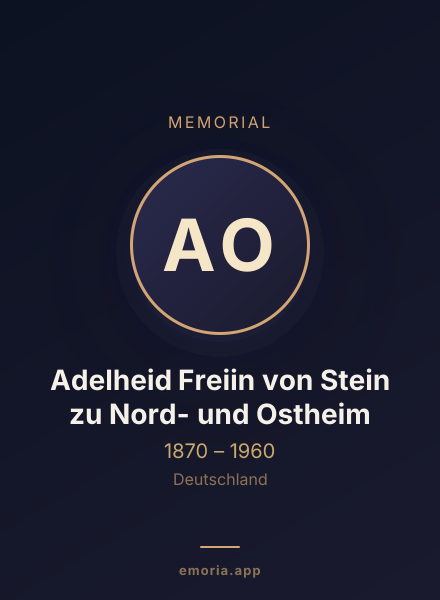 Memorial portrait of Adelheid Freiin von Stein zu Nord- und Ostheim