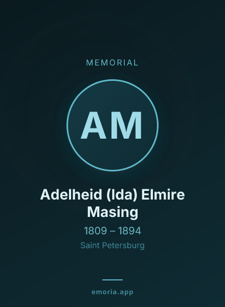 Memorial portrait of Adelheid (Ida) Elmire Masing