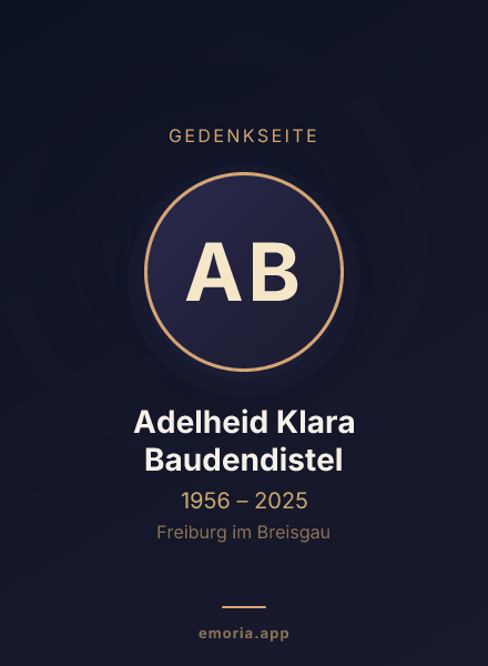Gedenkportrait von Adelheid Klara Baudendistel