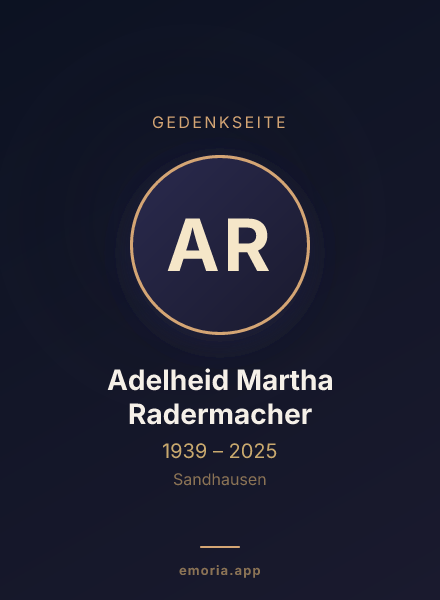 Gedenkportrait von Adelheid Martha Radermacher