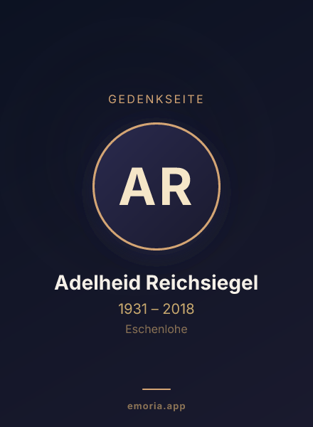 Gedenkportrait von Adelheid Reichsiegel