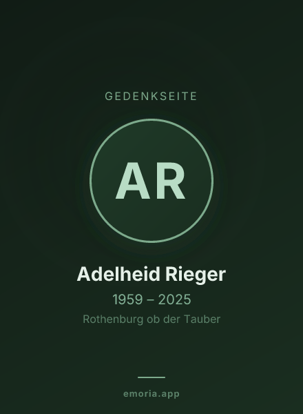 Gedenkportrait von Adelheid Rieger