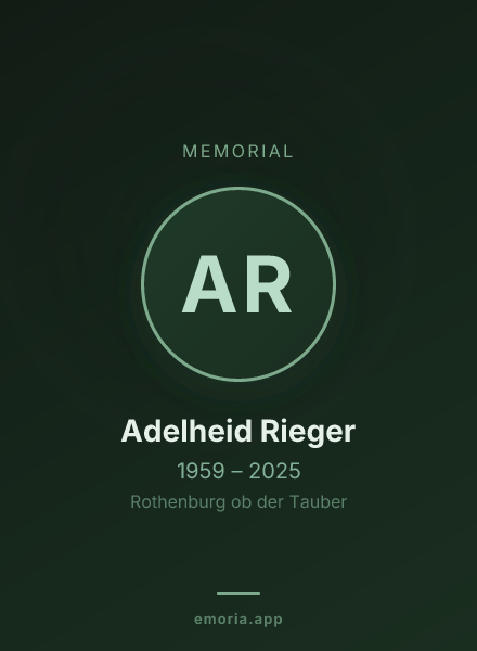 Memorial portrait of Adelheid Rieger