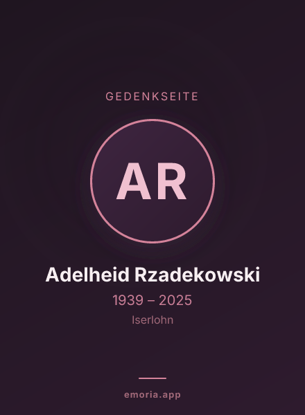 Gedenkportrait von Adelheid Rzadekowski