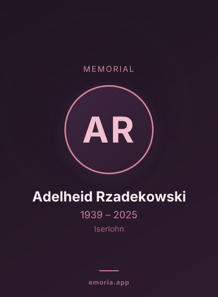 Memorial portrait of Adelheid Rzadekowski