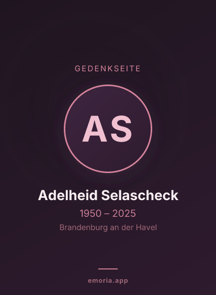 Gedenkportrait von Adelheid Selascheck