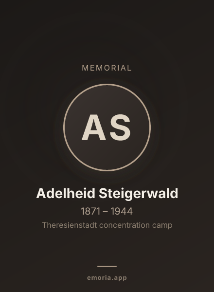 Memorial portrait of Adelheid Steigerwald
