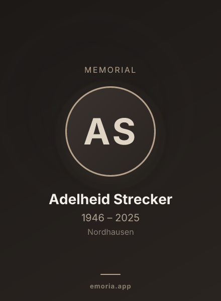Memorial portrait of Adelheid Strecker