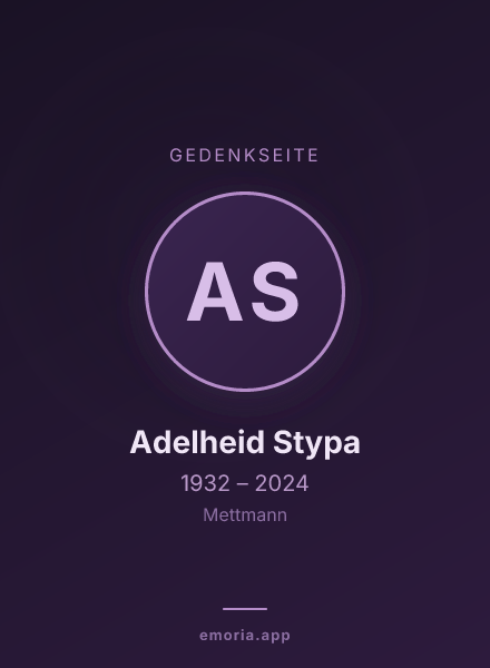 Gedenkportrait von Adelheid Stypa