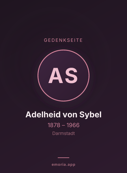 Gedenkportrait von Adelheid von Sybel