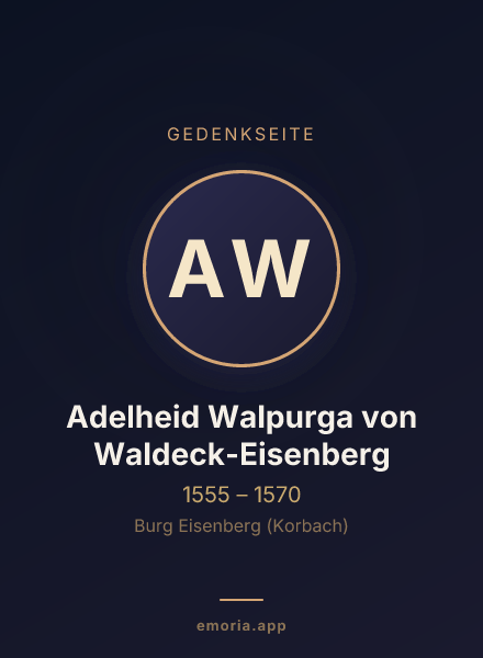Gedenkportrait von Adelheid Walpurga von Waldeck-Eisenberg