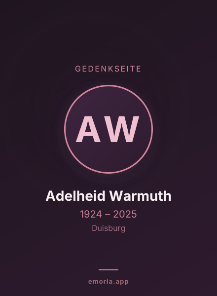 Gedenkportrait von Adelheid Warmuth