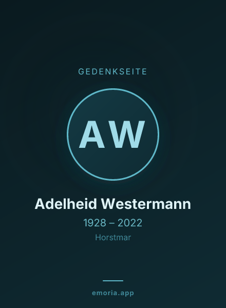Gedenkportrait von Adelheid Westermann