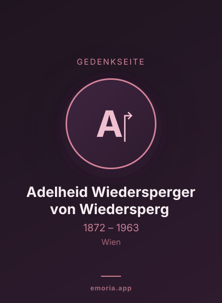 Gedenkportrait von Adelheid Wiedersperger von Wiedersperg ‎