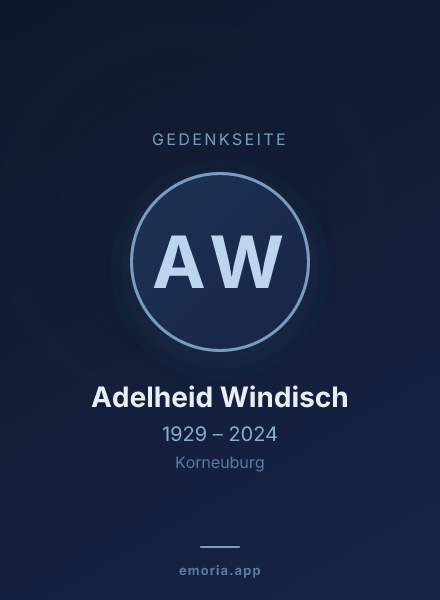 Gedenkportrait von Adelheid Windisch