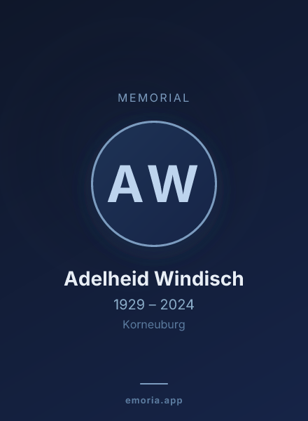 Memorial portrait of Adelheid Windisch