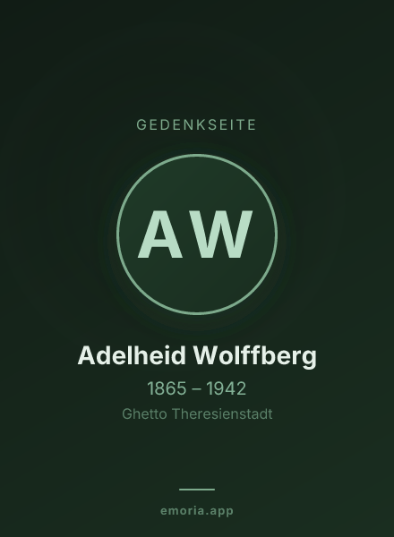 Gedenkportrait von Adelheid Wolffberg