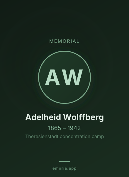 Memorial portrait of Adelheid Wolffberg