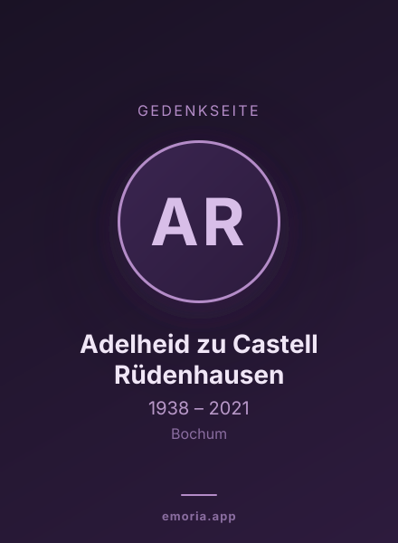 Gedenkportrait von Adelheid zu Castell Rüdenhausen